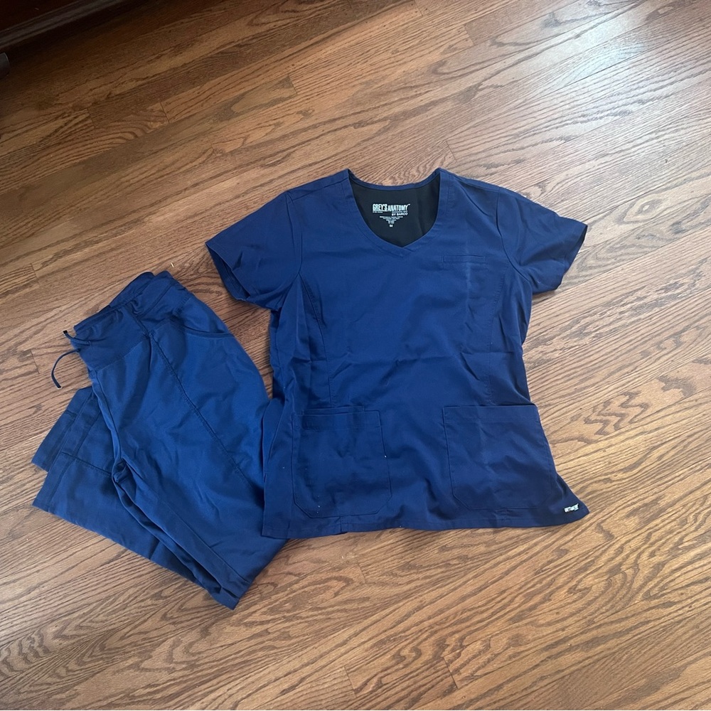 Grays Anatomy Navy Blue Scrub Set